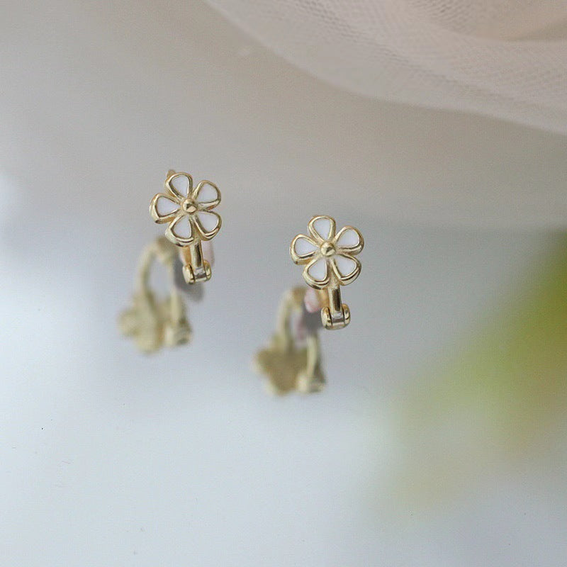 Women's Flower Ear Clips Fashion Elegant Style Design Simple Earrings