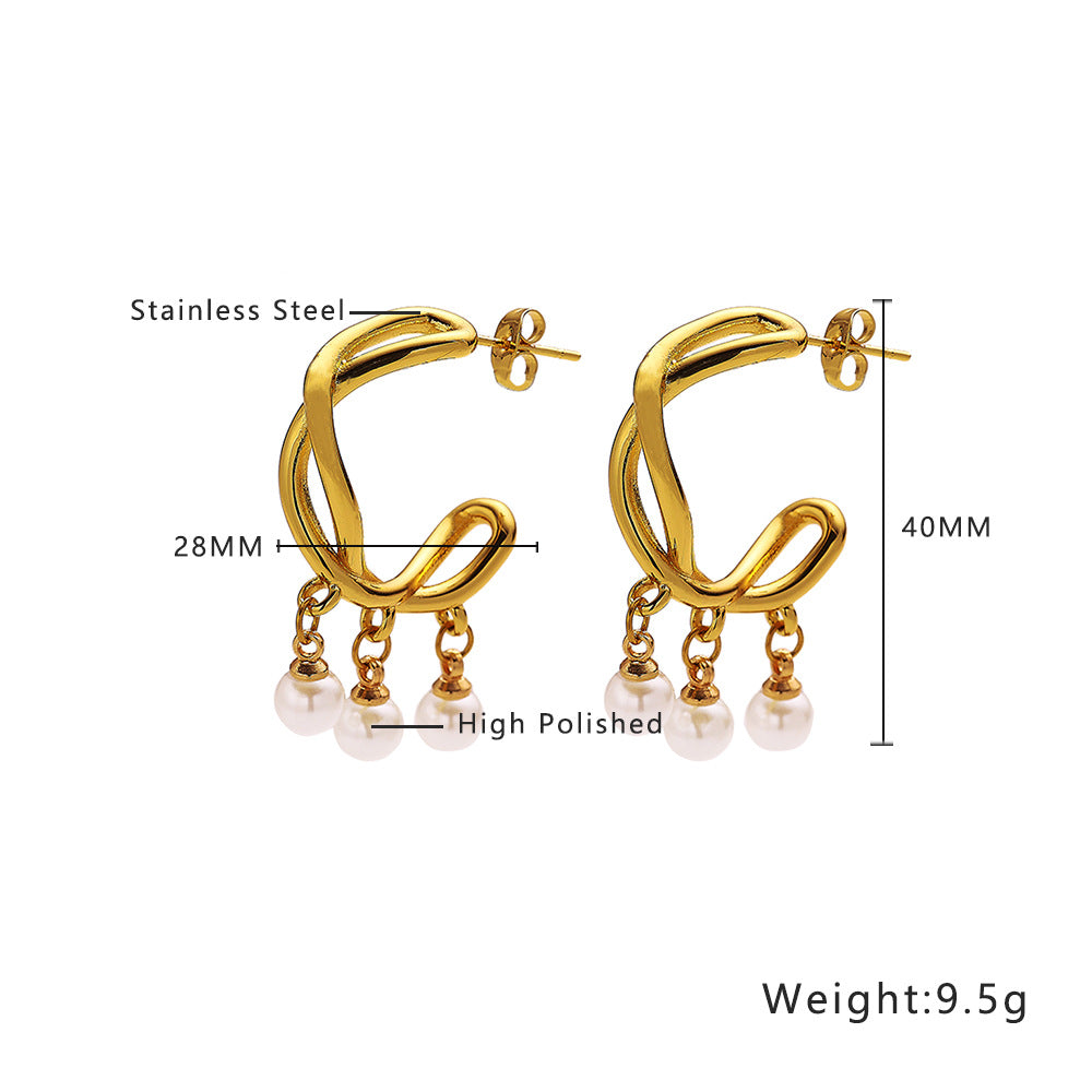 Stainless Steel High-grade Versatile Shaped Love Earrings