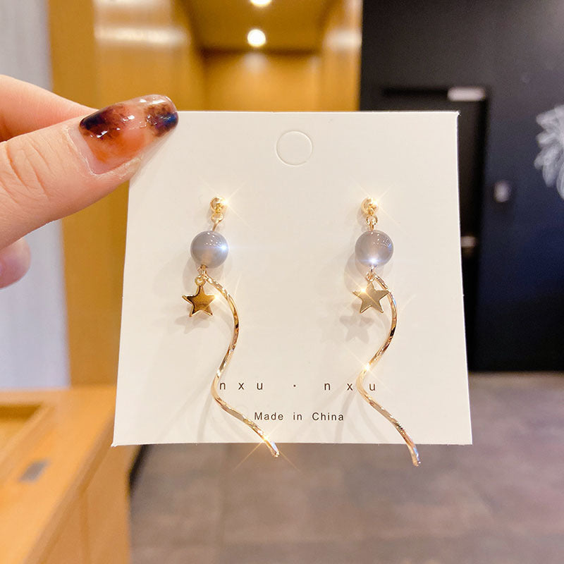Pearl Frosty Style Temperament Entry Lux Ear Clip High-grade Earrings