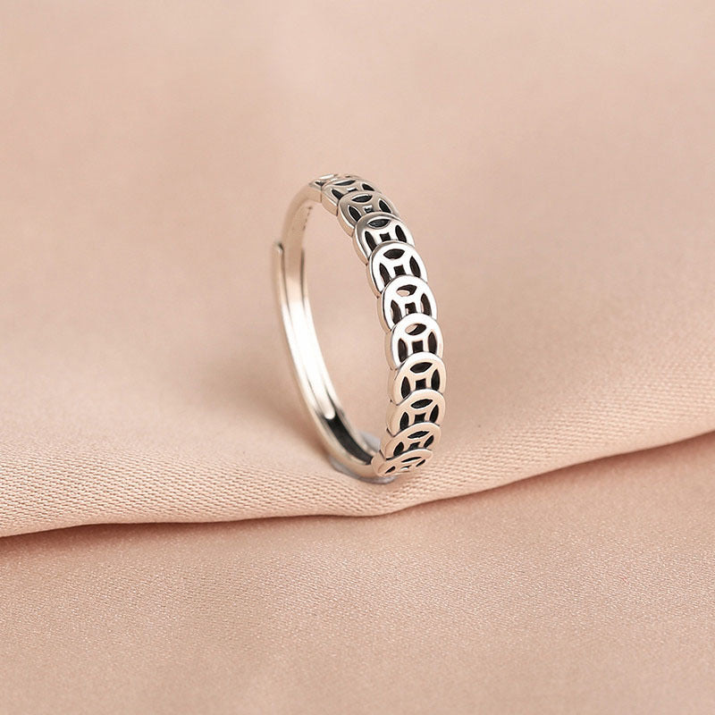 Duo Mahjong Female Niche Fashion Design Rings