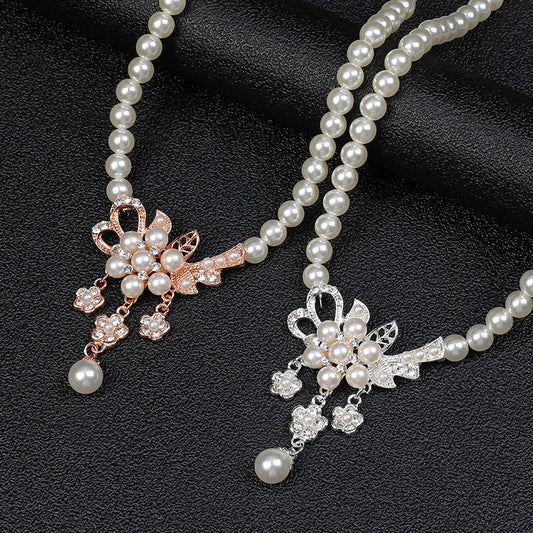 Fashion Pearl Flower Suite Female Alloy Jewelry Set