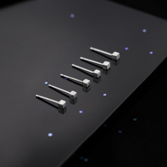 Women's & Men's Sterling Sier Cube Small Ear Trendy Stud Earrings
