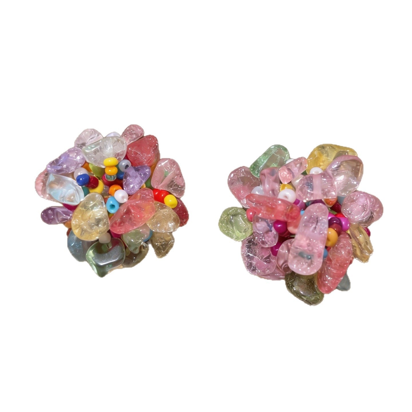 Grace Crystal Flower Color Beaded Petal Earrings