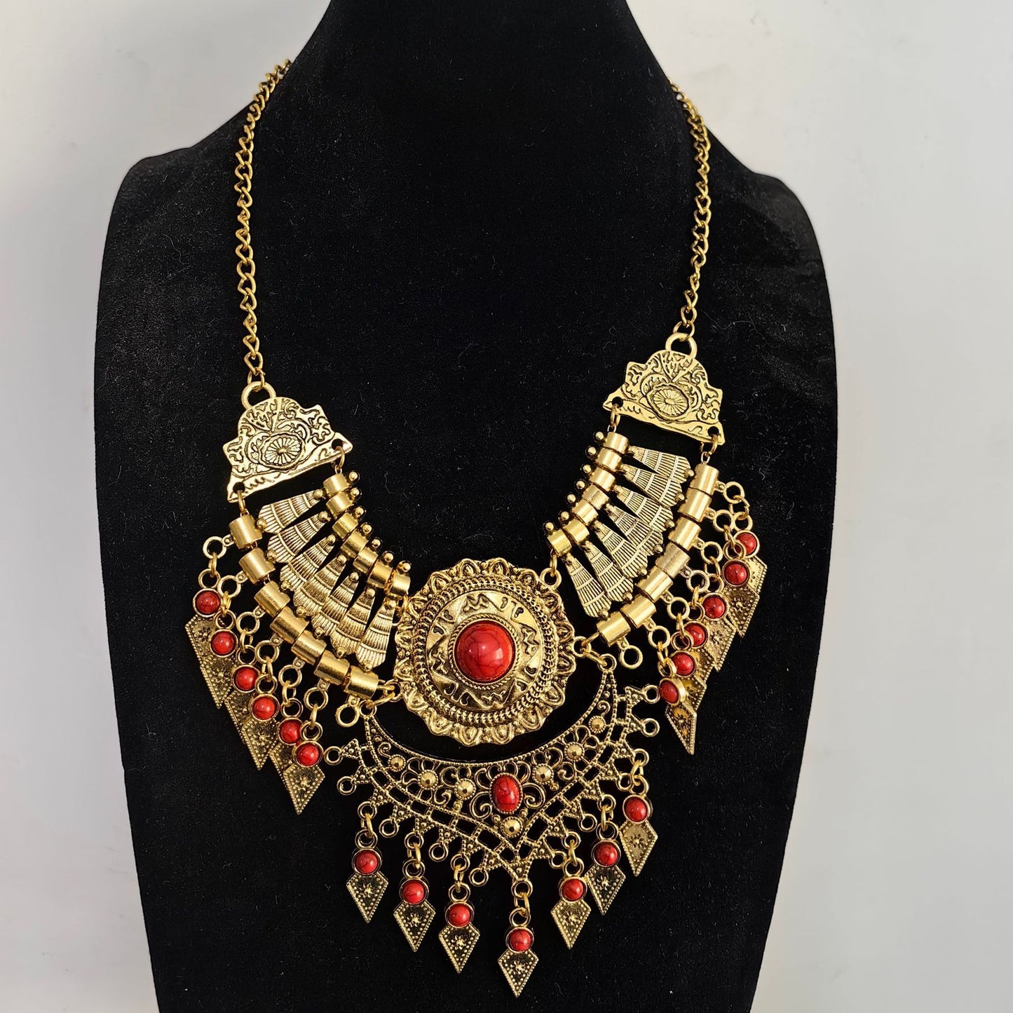 Ethnic Water Drop Tassel Sweater Chain Necklaces