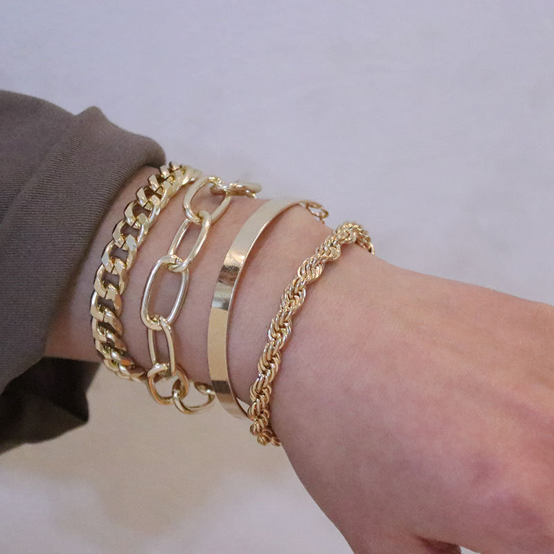 Pcs Hip Hop Cuban Punk Metal Bracelets
