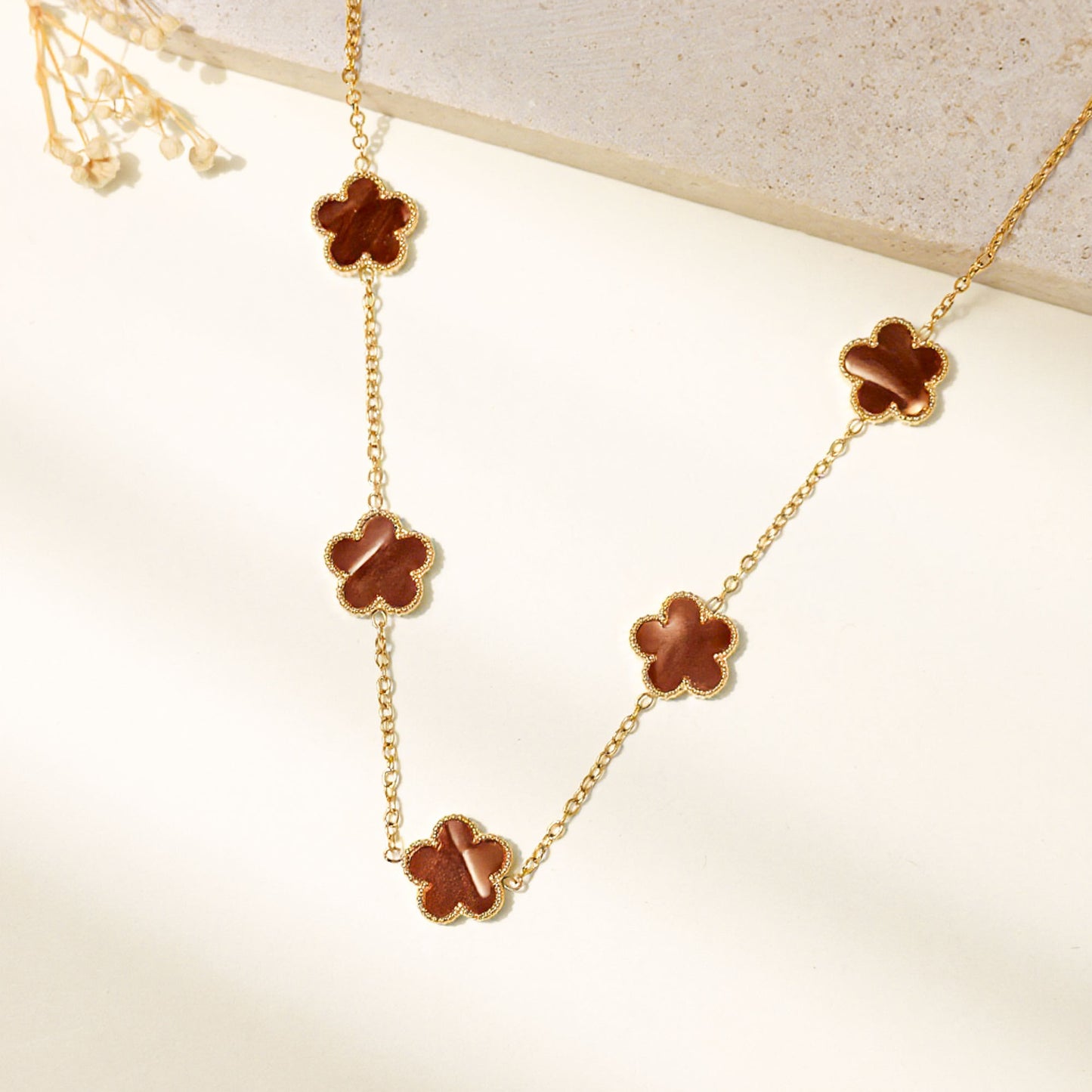 Stainless Steel Parthenocissus Grass Pork Belly Gradient Light Luxury Necklace