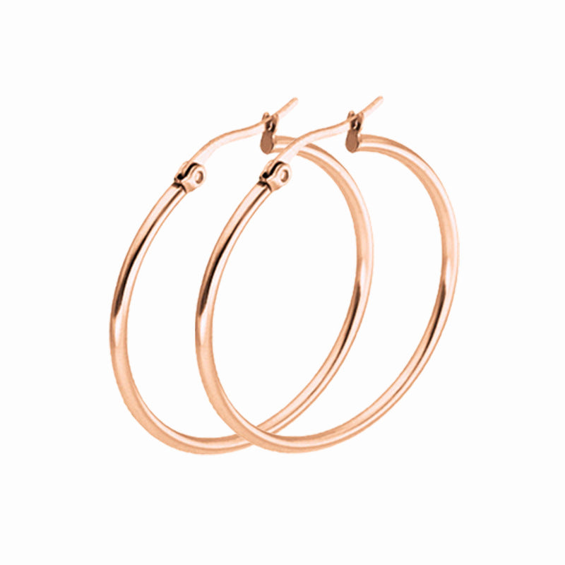 Stainless Steel Large Circle Classic Titanium Earrings