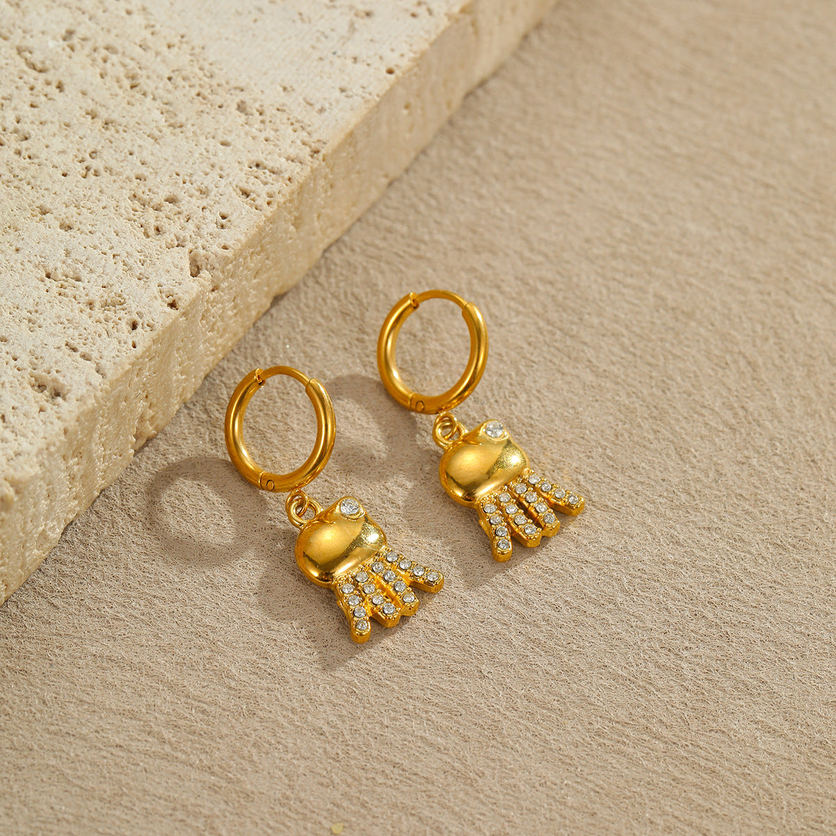 Stainless Steel Fun Gold-plated Titanium Niche Design Jewelry Set
