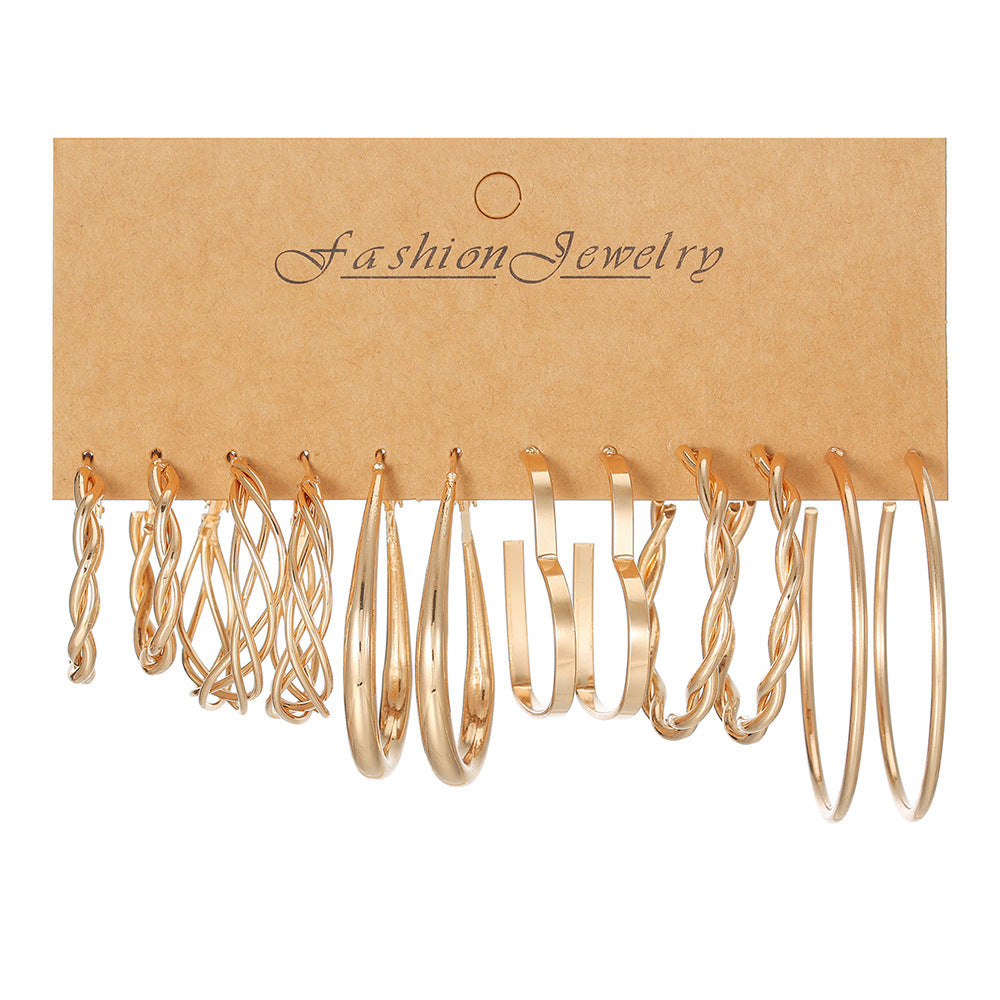 Shaped Ear Pairs Personalized Alloy Electroplated Circle Earrings