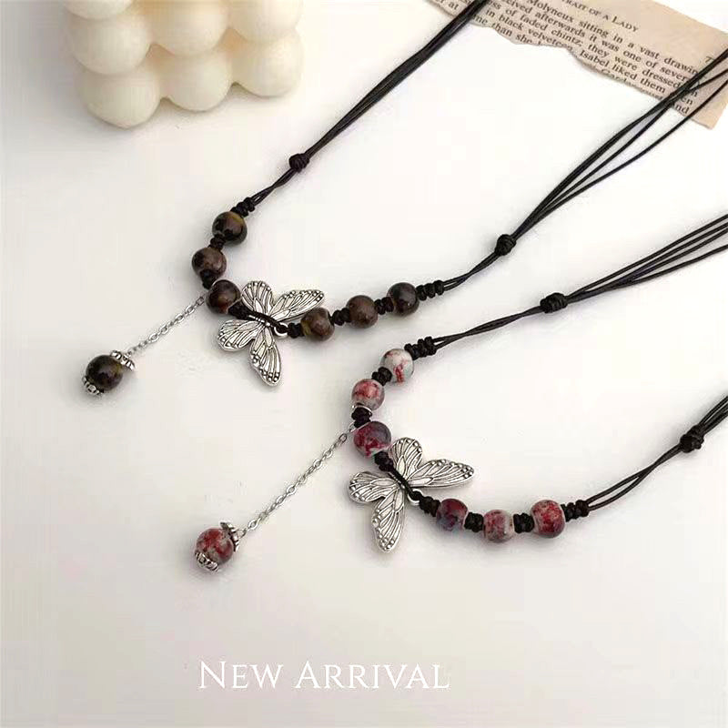 Chinese Ethnic Style Butterfly Niche Ancient Necklaces