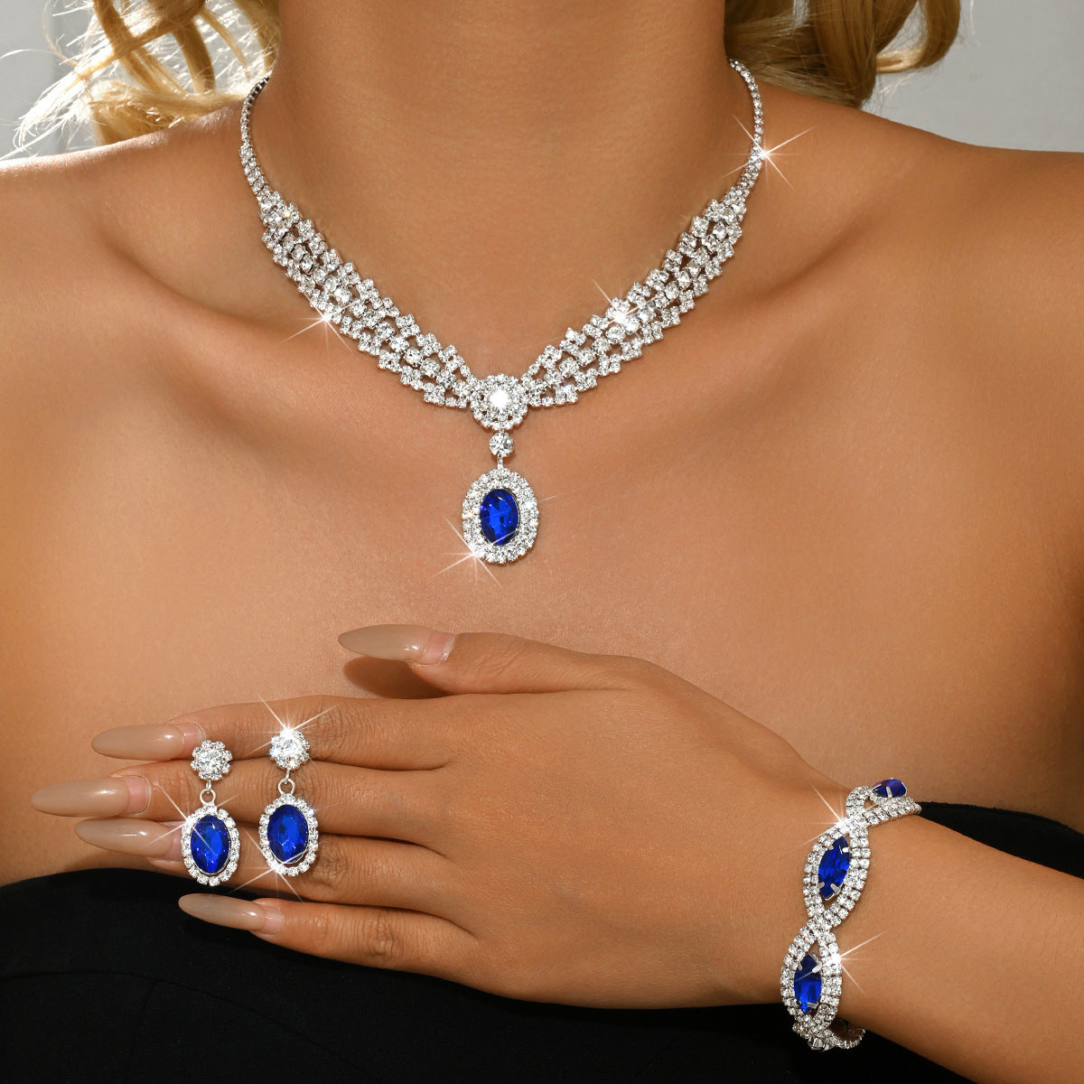 Women's Bride Full Diamond Suite Fashion Popular Rings