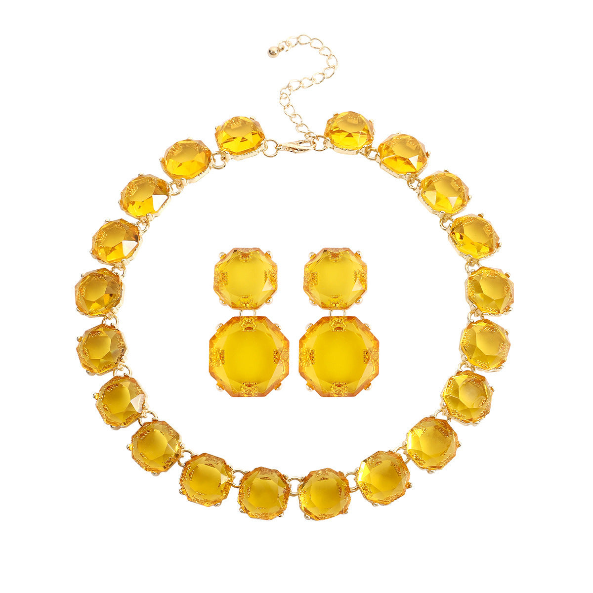 Large Particle Gem Sweet Cool Candy Color Jewelry Set
