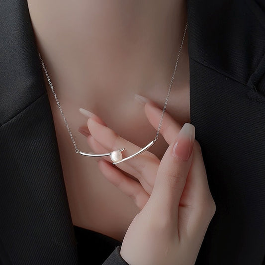 Women's Chopsticks Pearl Design Smile Style High-grade Necklaces