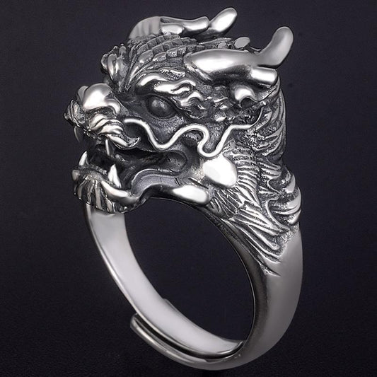 Men's Domineering Dragon Head Zodiac Open Index Finger Rings