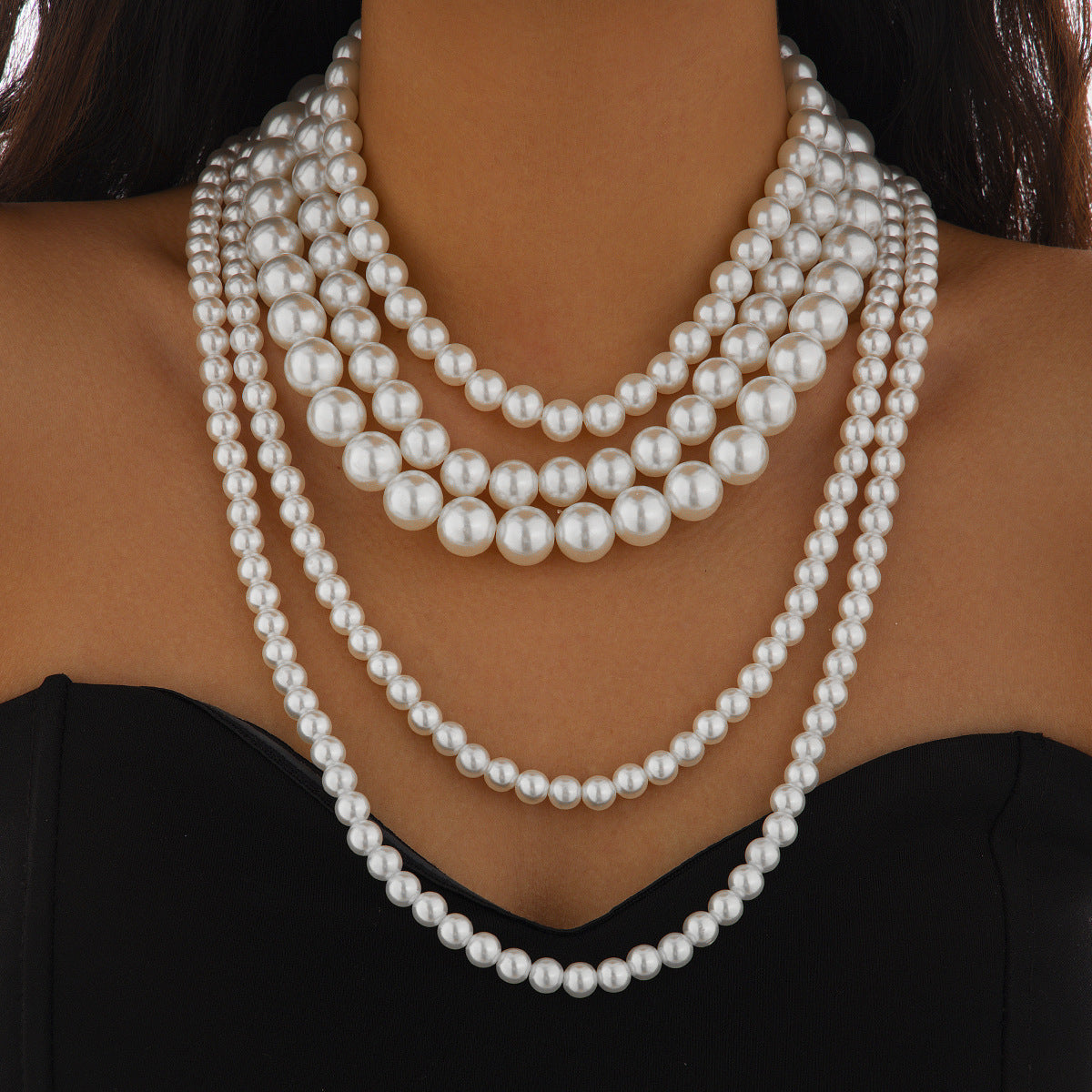 Women's Pearl Elegant Baroque Size Beaded French Collar