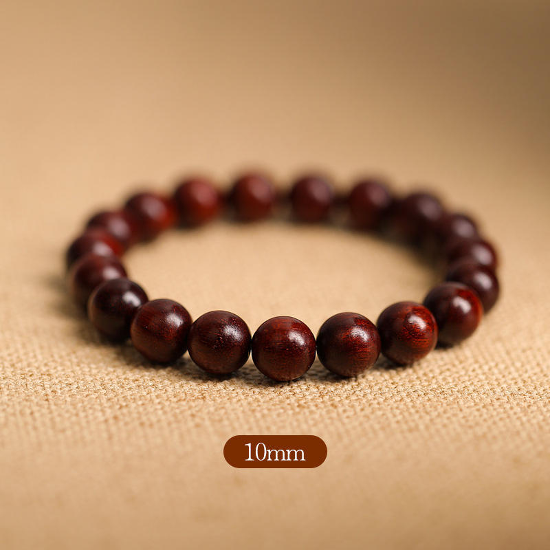Women's & Men's Pterocarpus Jade Plate Crafts Single Ebony Buddha Beads Gold Sandalwood Bracelet