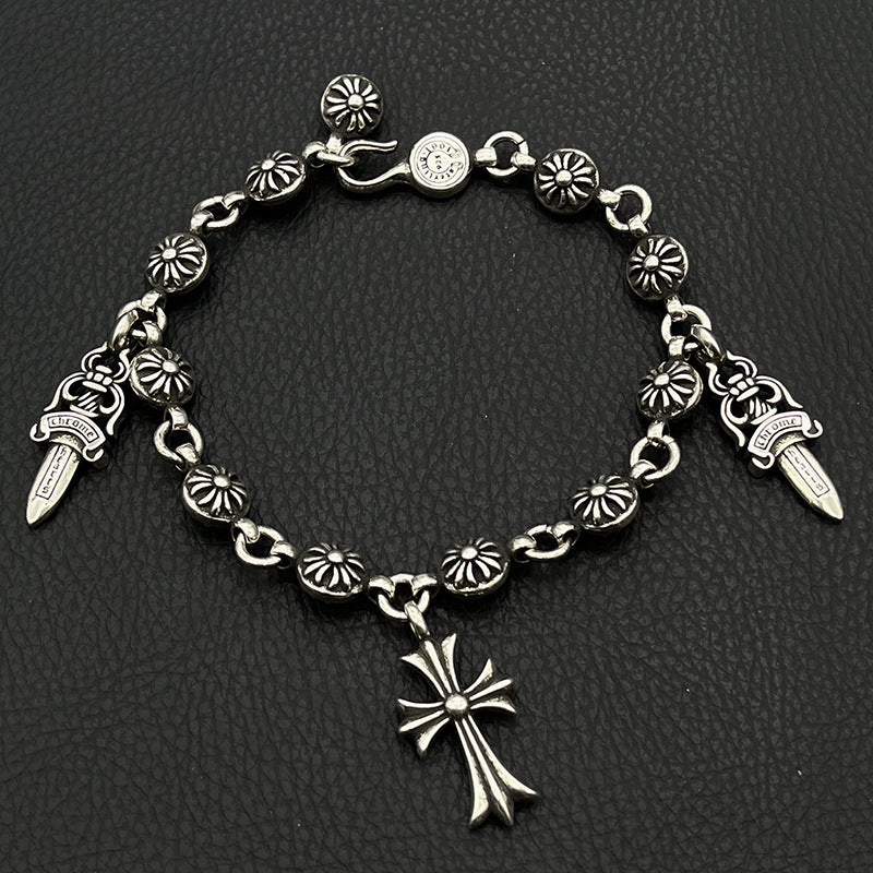 Women's & Men's Fashion Crook Vintage Sword Letter Dice Scout Bracelet