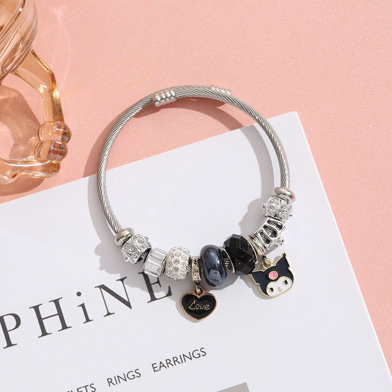 Korean Stainless Steel Beaded For Best Friend Cartoon My Bracelets