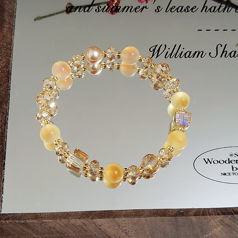 Sugar Heart Agate Light Luxury Zi Elegant Crystal Sweet Young Bracelet