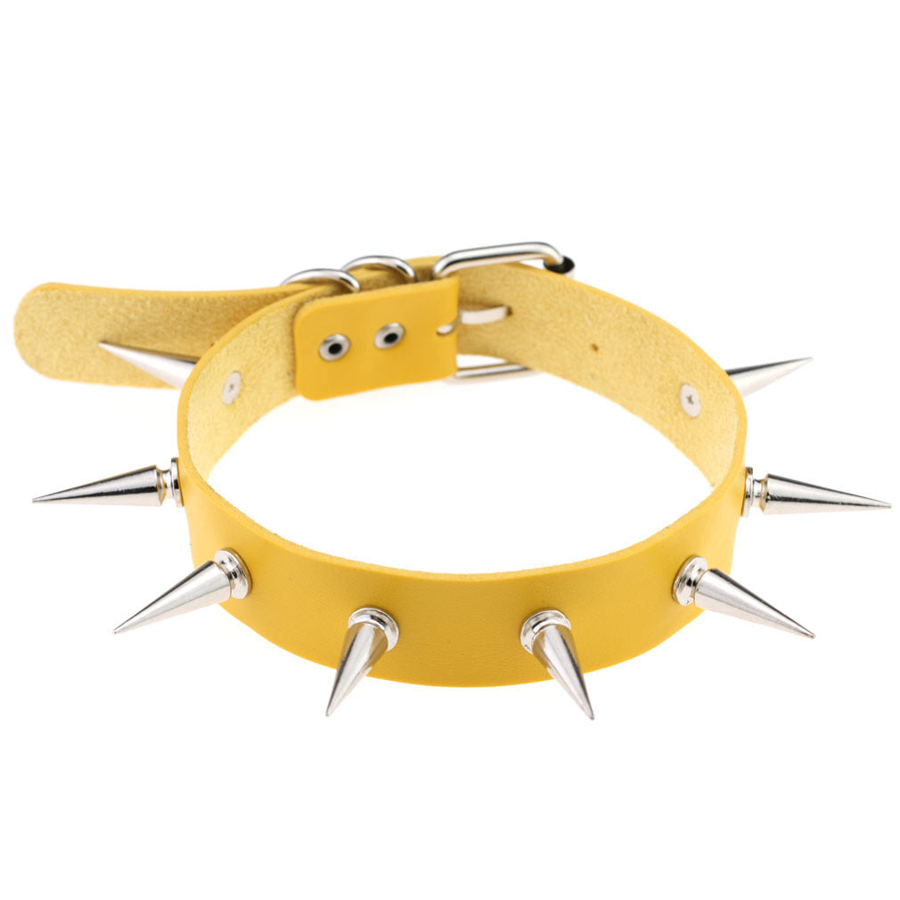 Nightclub Leather Creative Rivet Pointed Nail Collar