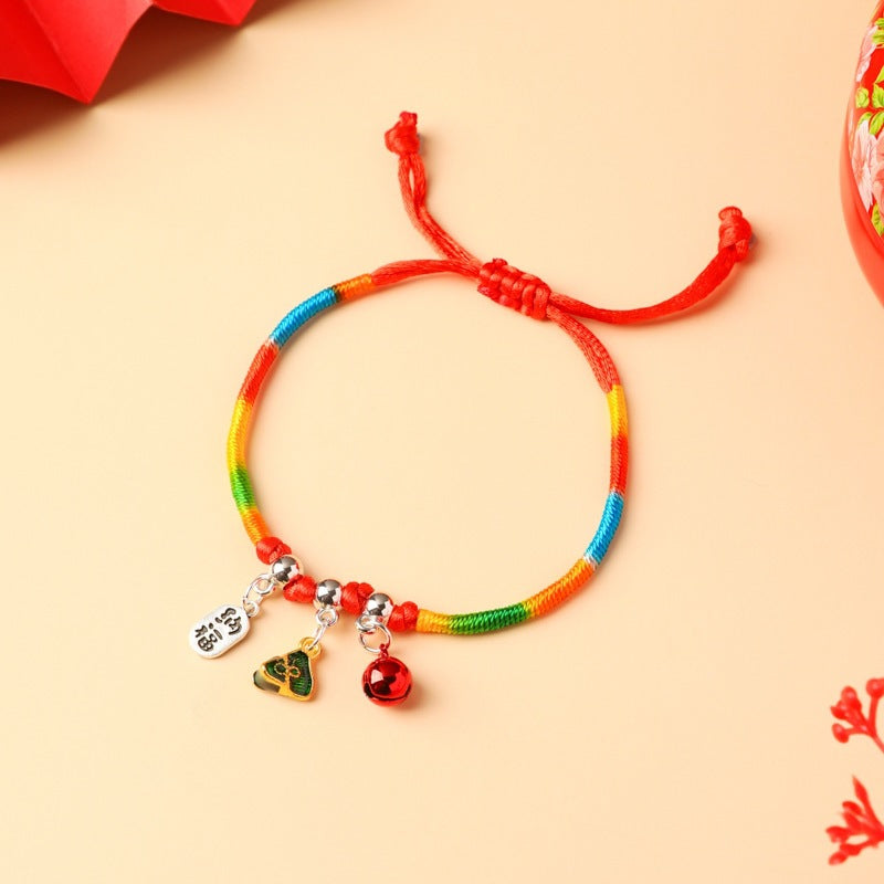 Children's Colorful Braided Rope Wrist String Safe Red Bracelet