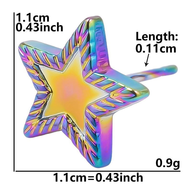 Stainless Steel Heart-shaped Base Support Titanium Piercing Stud Earrings