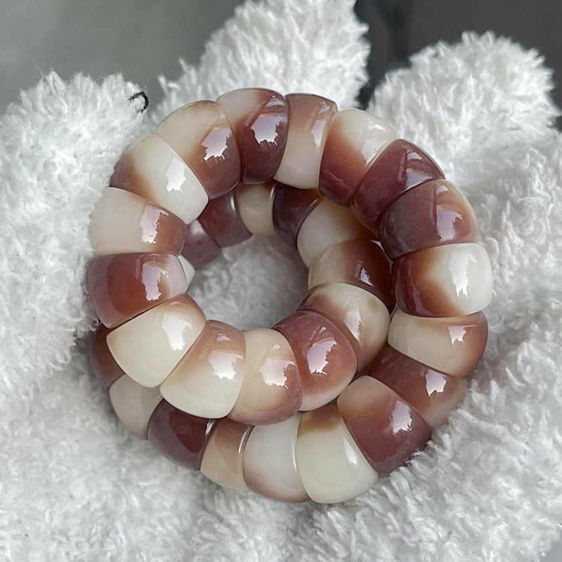 White Jade Bodhi Root Crafts Pork Intestine Bracelet