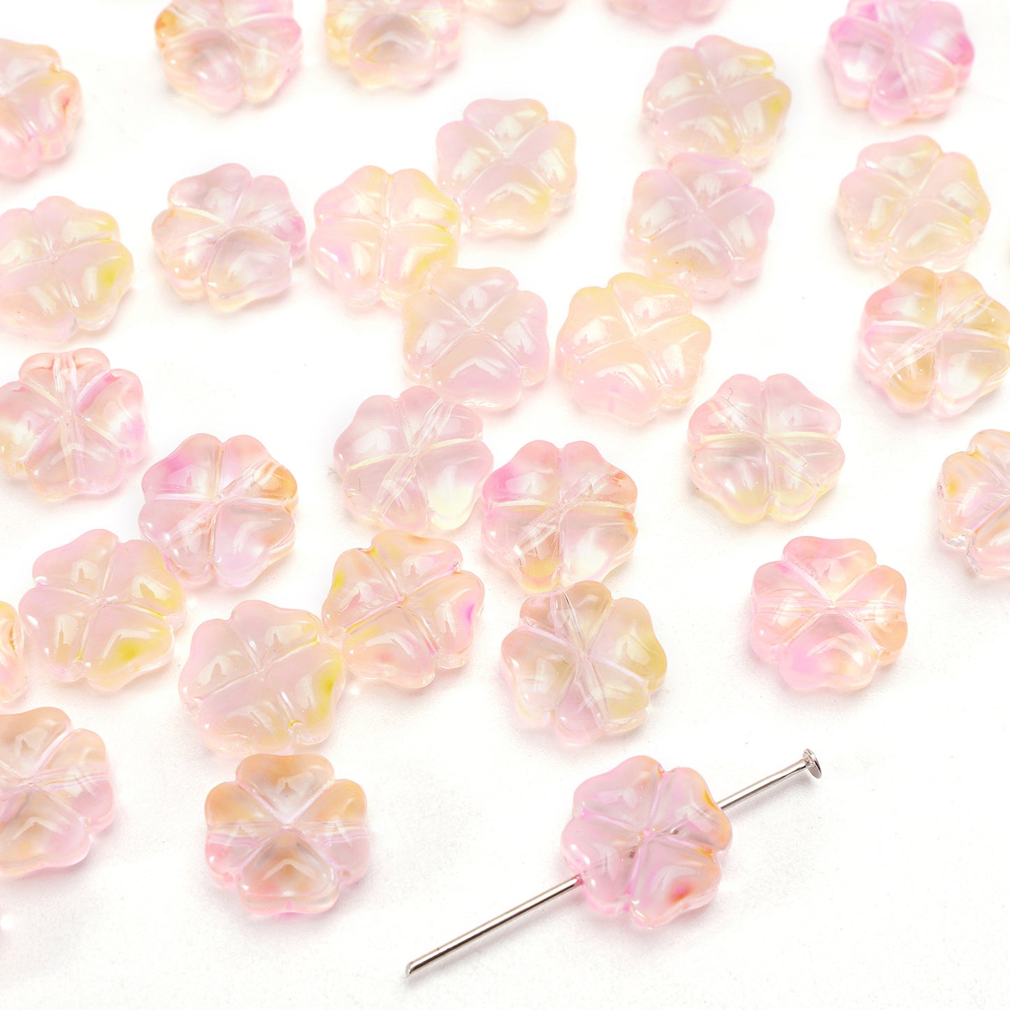 Beautiful Clover Flat Beads Scattered Handmade Jewelry Accessories
