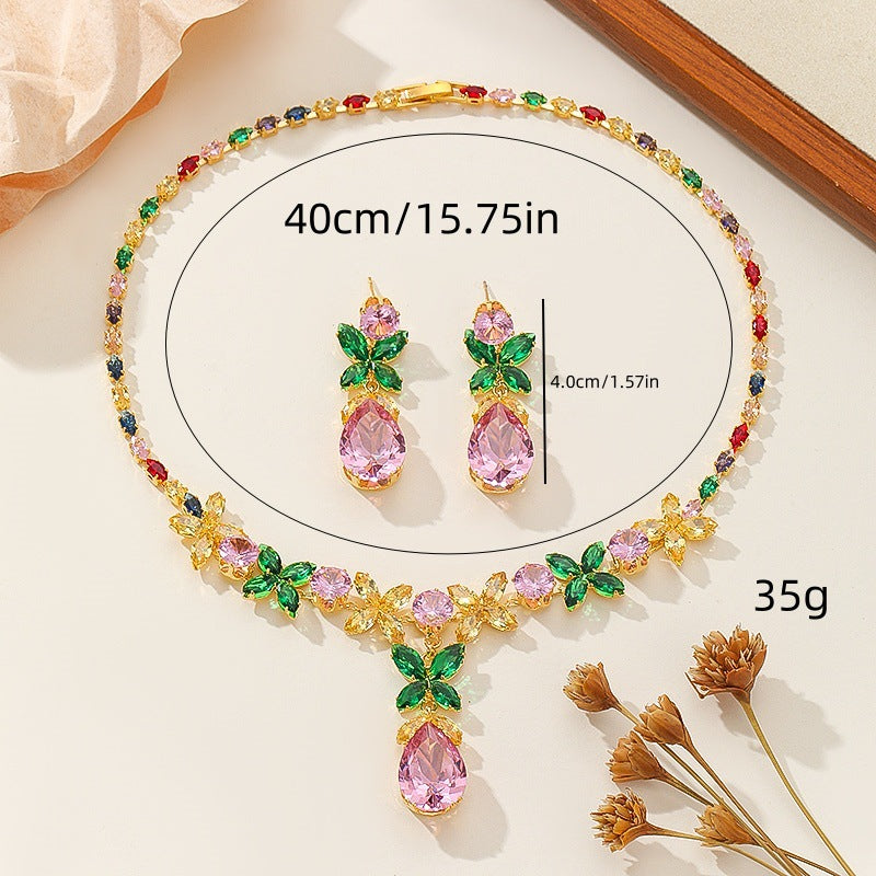 Leaves Suite Light Luxury Advanced Clavicle Chain Fashion Suit Jewelry Set