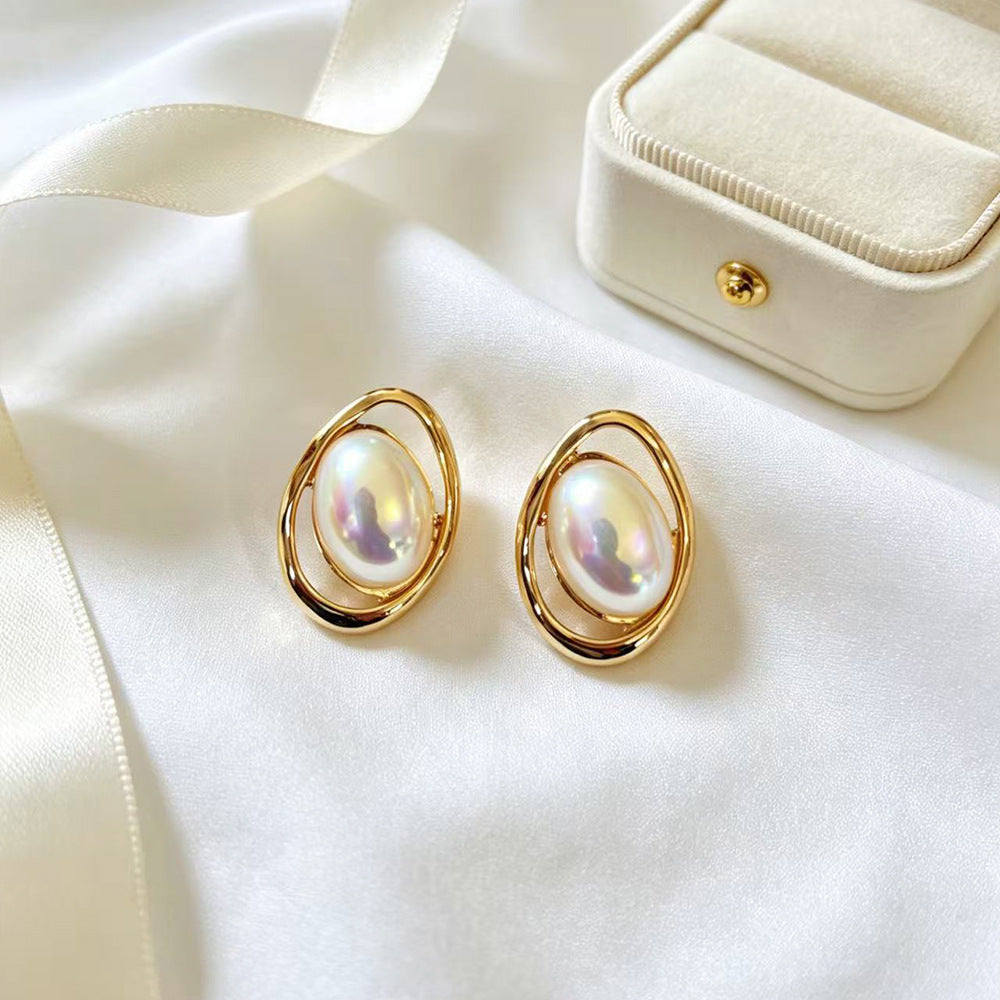 Women's Colorful Pearl Retro Elegant High Sense Simple Rings