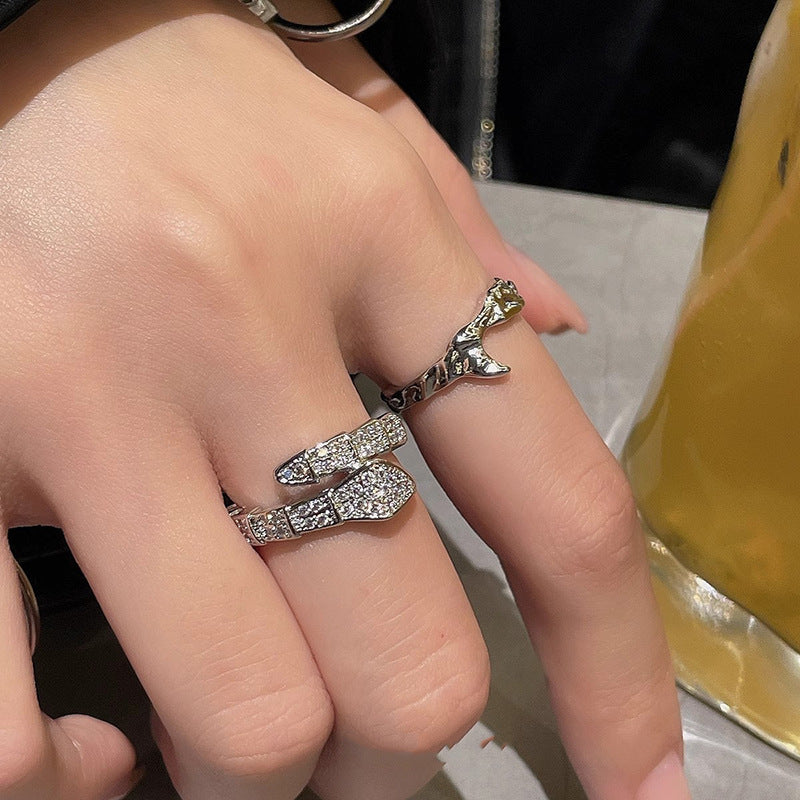 Tin Foil Cold Wind Design Female Irregular Light Luxury High-grade Ring