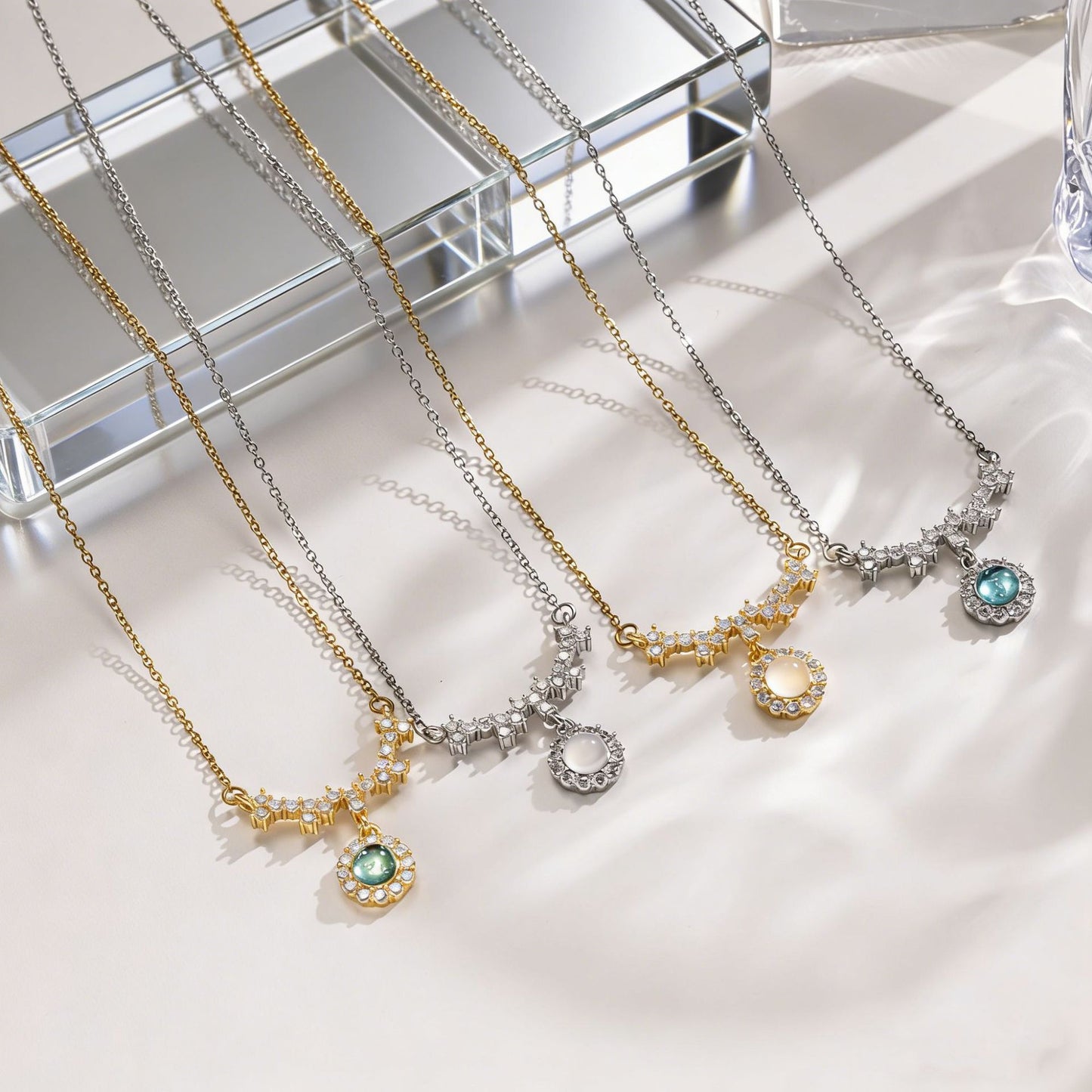 Style Blue Water Angel Tears Female Fashion Design Sense Clavicle Necklace