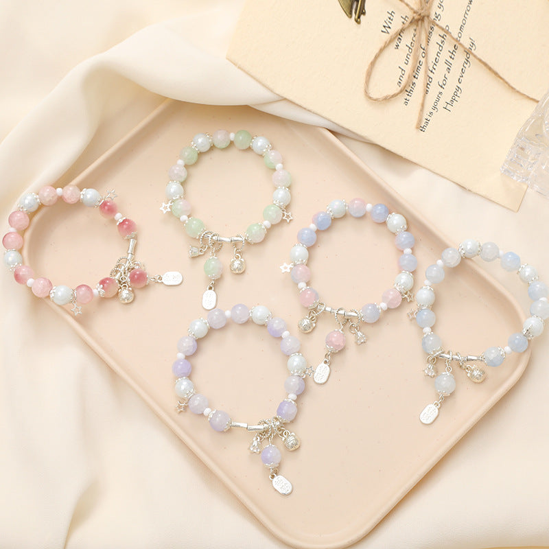 Graceful Crystal Super Moonstone Couple Girlfriends Bracelet