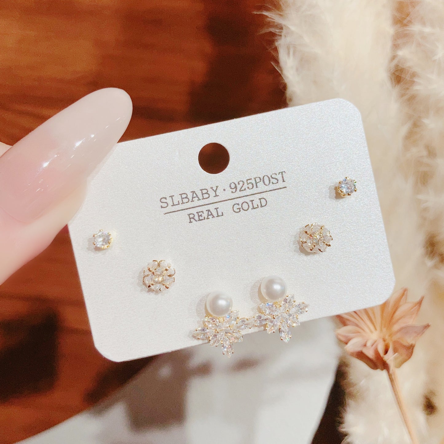 Summer Simple Style Temperament Three Pairs Of Butterfly Rings