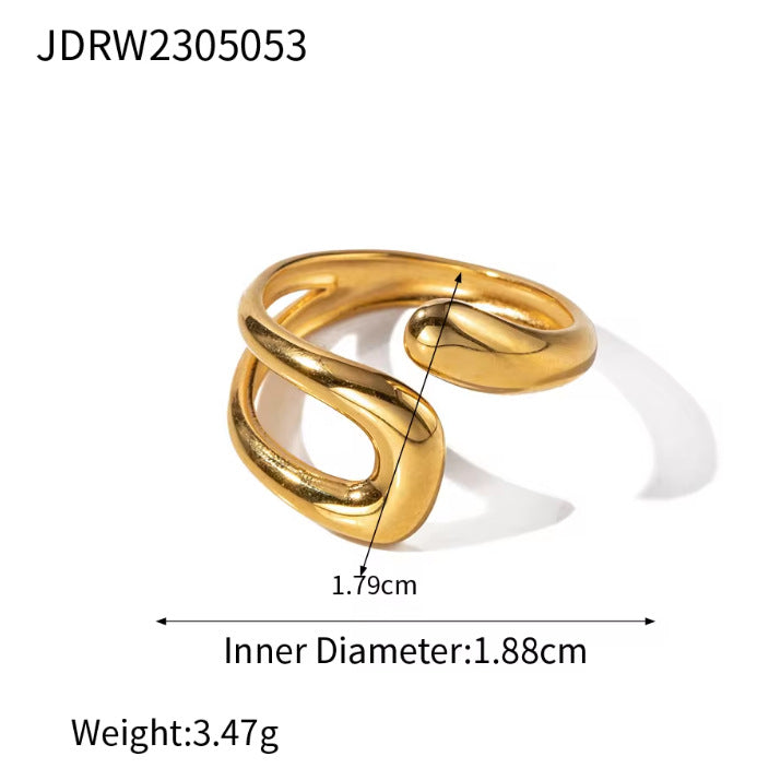 High-grade Simple Gold Steel Series Stainless Rings