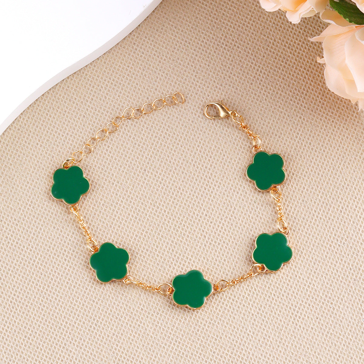 Korean Style Five Leaf Flower Fashion Lucky Ear Jewelry Set