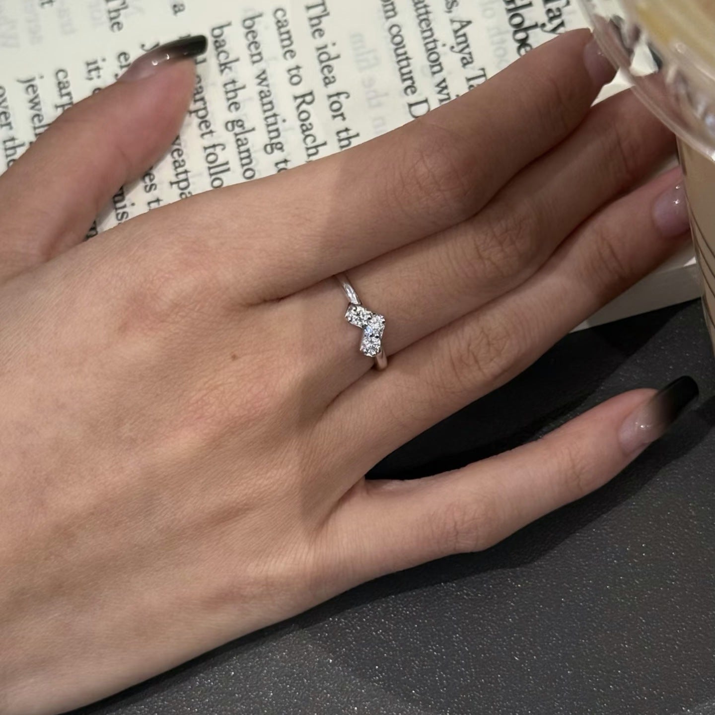 Women's Ancient Style Full Diamond Small Love Heart-shaped Light Luxury High Rings