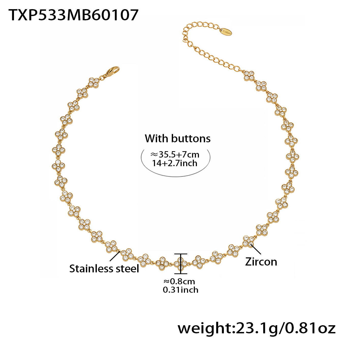 Elegant Color Inlaid Zircon Petal Clover Fashion Lady Jewelry Set