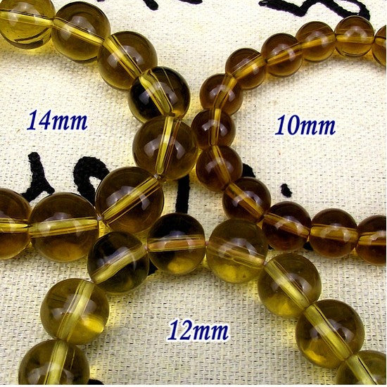 Imitation Citrine Beads Rosary Peace Lucky Bracelet
