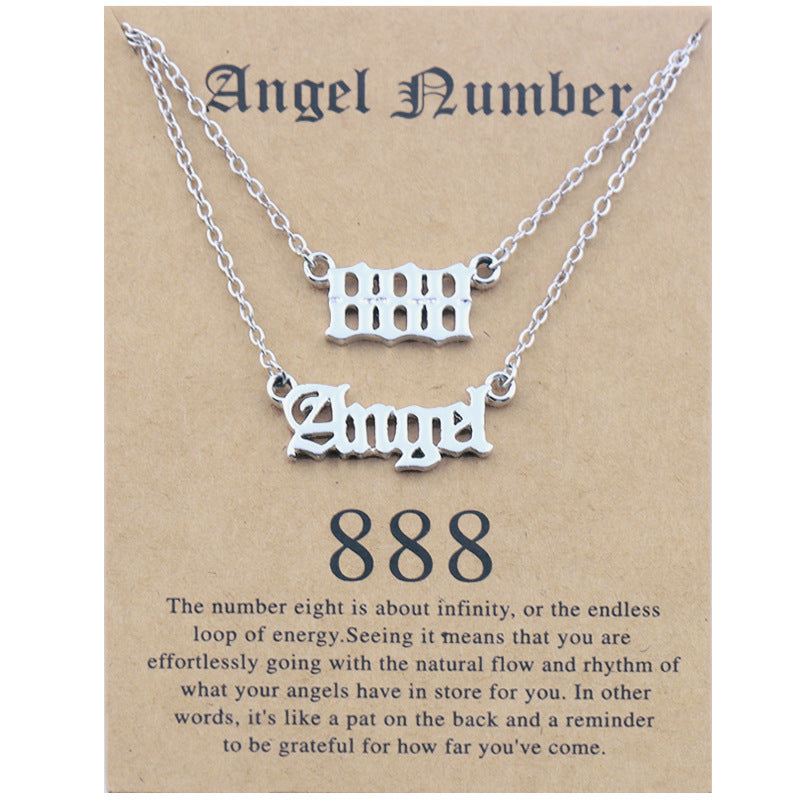 Angel Lucky Number Suit Clavicle Chain Necklaces