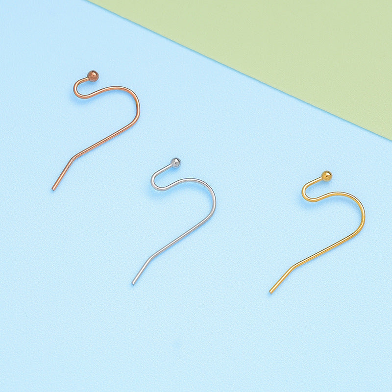 Stainless Steel Round Beads Head Eardrops Ear Hook