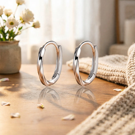 Sier Pin High Sense Ear Clip Stud Earrings