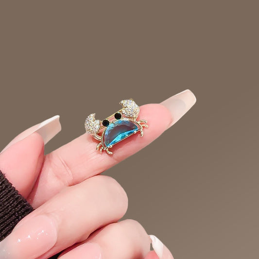 Summer Vacation Style Exquisite Inlaid Stone Blue Brooches