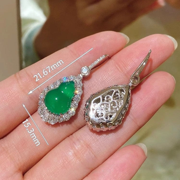 Sier Plated Diamond Luxury Elegance Retro Chinese Earrings