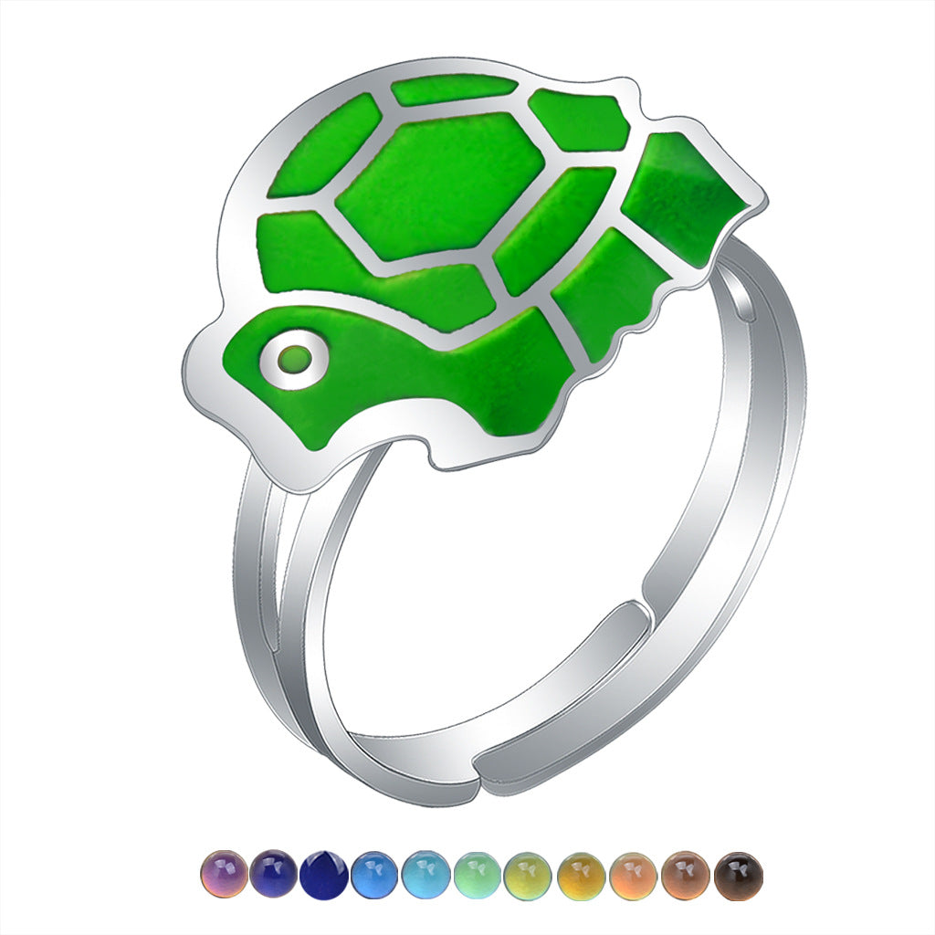 Fashion Cute Cartoon Animal Pattern Temperature Rings