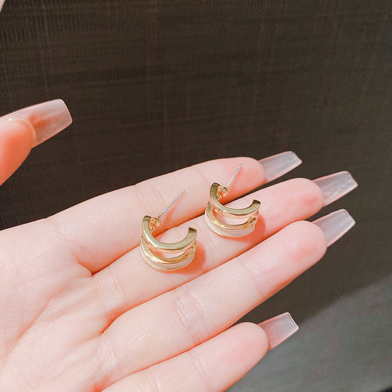 Women's Sier Needle Shaped Niche Design Unique Cold Wind Rings