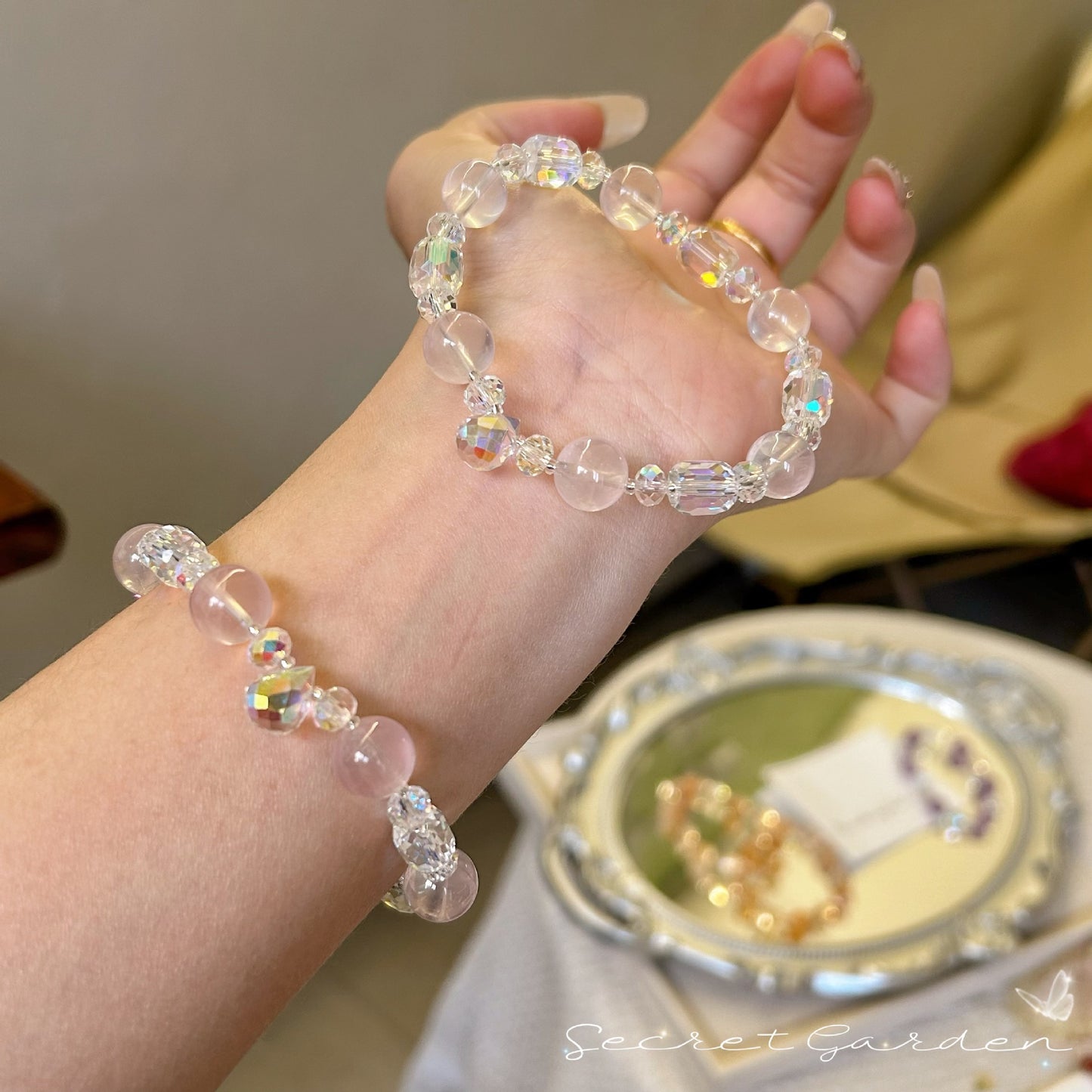 Crystal Light Luxury High-grade Amethyst Citrine Pink Twin Natural Bracelet