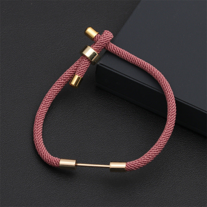 Women's Colorful Woven Red Milan Rope Adjustable Crown Bracelets