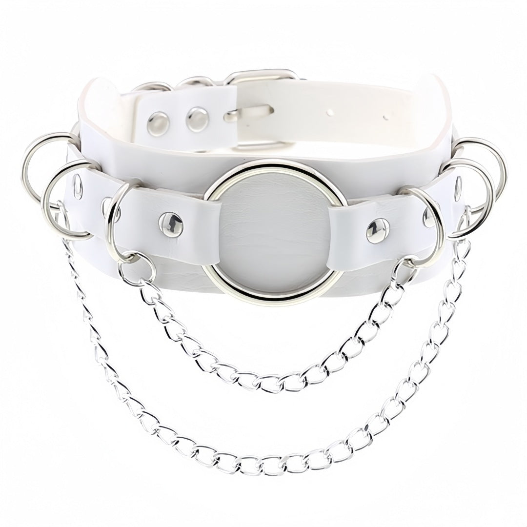 Protection Leather Punk Double Layer O-shaped Necklaces
