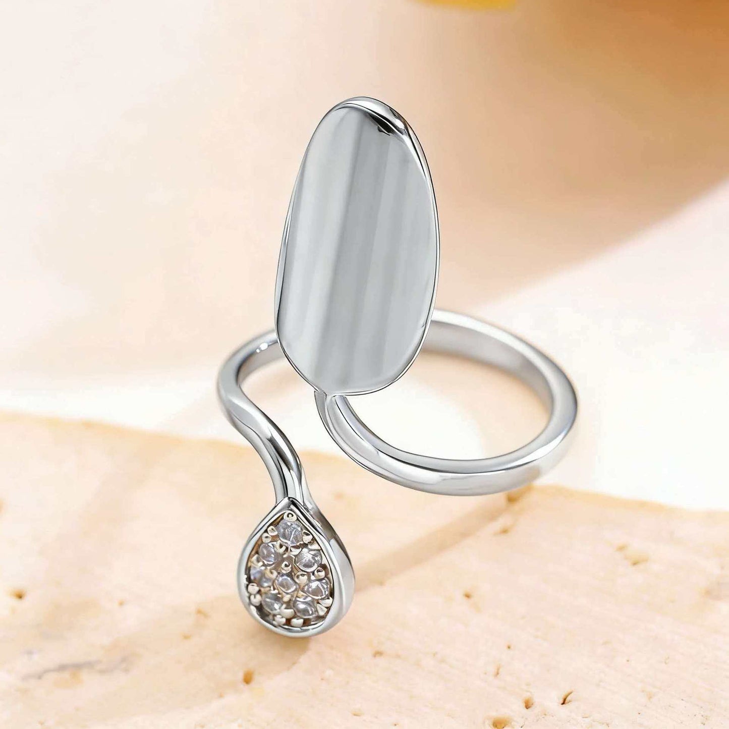 Geometric Trend Open Nail Female Design Exquisite Refined Ring
